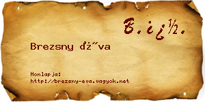 Brezsny Éva névjegykártya